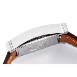 Hermes Bv Factory Diamond Square Dial Leather Strap Watch Brown