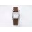 Hermes Bv Factory Diamond Square Dial Leather Strap Watch Coffee
