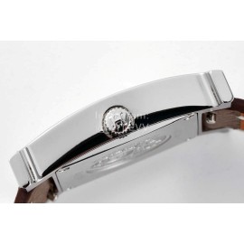 Hermes Bv Factory Diamond Square Dial Leather Strap Watch Coffee