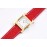Hermes Bv Factory Heure H Leather Strap Square Dial Watch Red