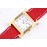Hermes Bv Factory Heure H Leather Strap Square Dial Watch Red
