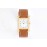 Hermes Bv Factory Heure H Leather Strap Square Dial Watch Brown