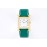 Hermes Bv Factory Heure H Leather Strap Square Dial Watch Green