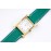 Hermes Bv Factory Heure H Leather Strap Square Dial Watch Green