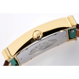 Hermes Bv Factory Heure H Leather Strap Square Dial Watch Green