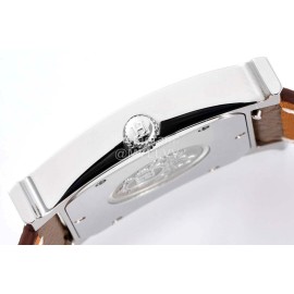 Hermes Bv Factory Heure H Coffee Leather Strap Square Dial Watch 
