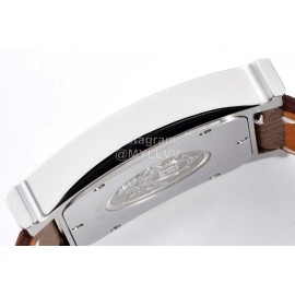 Hermes Bv Factory Heure H Coffee Leather Strap Square Dial Watch 