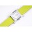 Hermes Bv Factory Heure H Yellow Leather Strap Square Dial Watch 