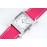 Hermes Bv Factory Heure H Leather Strap Square Dial Watch Rose Red