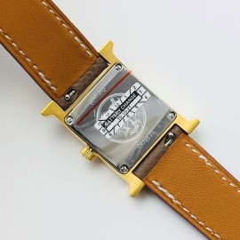 Hermes Hr Factory Heure H Series New Square Dial Watch Coffee 
