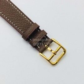 Hermes Hr Factory Heure H Series New Square Dial Watch Coffee 