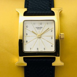 Hermes Hr Factory Heure H Series Square Dial Watch Black