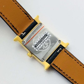 Hermes Hr Factory Heure H Series Square Dial Watch Black