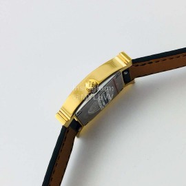 Hermes Hr Factory Heure H Series Square Dial Black Leather Strap Watch