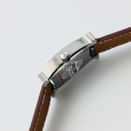 Hermes Hr Factory Fine Steel Case Square Dial Watch Coffee