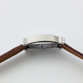 Hermes Hr Factory Fine Steel Case Square Dial Watch Coffee