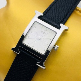 Hermes Hr Factory Fine Steel Case Square Dial Watch Black