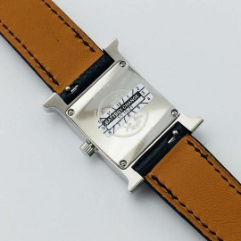 Hermes Hr Factory Fine Steel Case Square Dial Watch Black