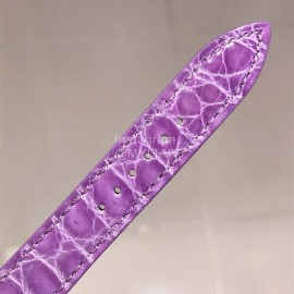 Hermes 316l Fine Steel Case Strap Square Dial Watch Purple