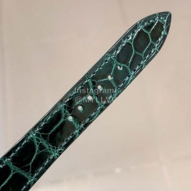 Hermes 316l Fine Steel Case Strap Square Dial Watch Green