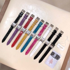 Hermes 316l Fine Steel Case Strap Square Dial Watch Green