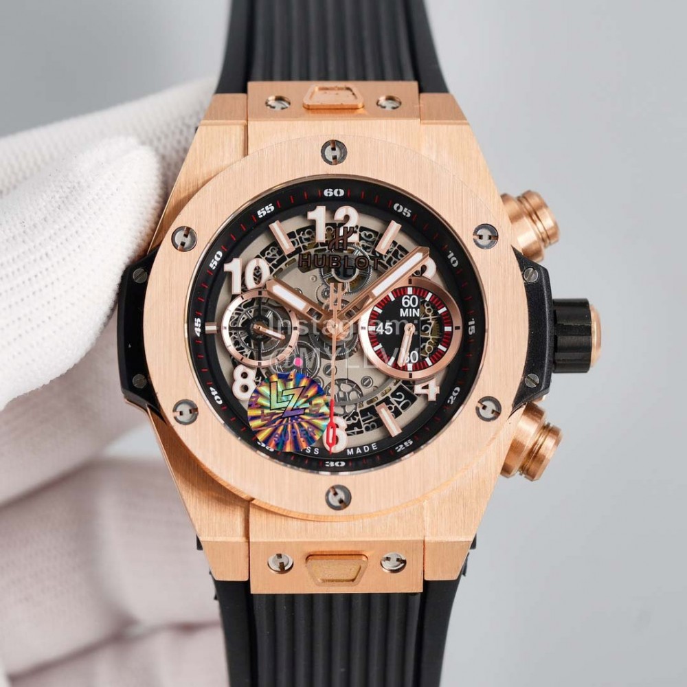 Hublot 316 Refined Steel Sapphire Crystal Watch Rose Red