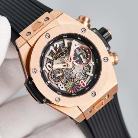 Hublot 316 Refined Steel Sapphire Crystal Watch Rose Red