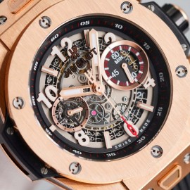 Hublot 316 Refined Steel Sapphire Crystal Watch Rose Red