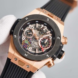 Hublot 316 Refined Steel Sapphire Crystal Watch Rose Red
