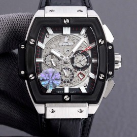 Hublot Spirit Of Big Bang Leather Strap Mechanical Watch Black