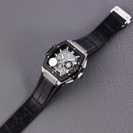 Hublot Spirit Of Big Bang Leather Strap Mechanical Watch Black