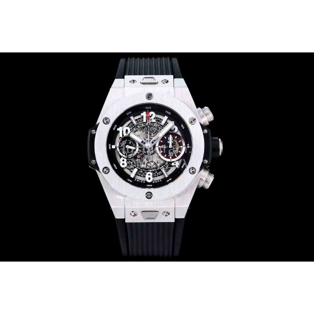 Hublot New Waterproof Rubber Strap Mechanical Watch Silver