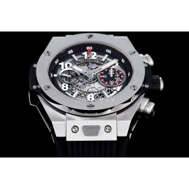 Hublot New Waterproof Rubber Strap Mechanical Watch Silver