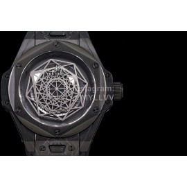 Hublot Geometric Pattern Overlapping Luminous Pointer Watch Black