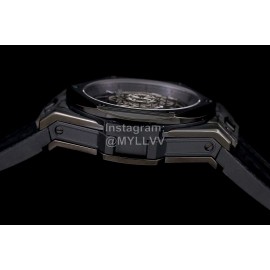 Hublot Geometric Pattern Overlapping Luminous Pointer Watch Black