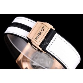 Hublot Geometric Pattern Overlapping Luminous Pointer Watch White