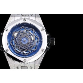 Hublot Geometric Pattern Overlapping Luminous Pointer Blue Strap Watch