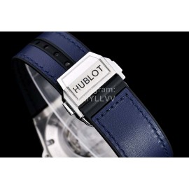 Hublot Geometric Pattern Overlapping Luminous Pointer Blue Strap Watch