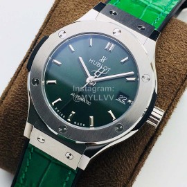 Hublot Hb Factory Green Strap Watch For Women