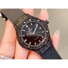 Hublot Fashion 36mm Dial Rubber Strap Watch For Women