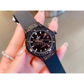 Hublot Fashion 36mm Dial Rubber Strap Watch For Women