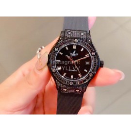 Hublot Fashion 36mm Dial Rubber Strap Watch For Women