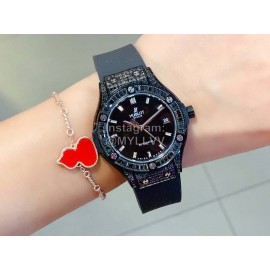 Hublot Fashion 36mm Dial Rubber Strap Watch For Women