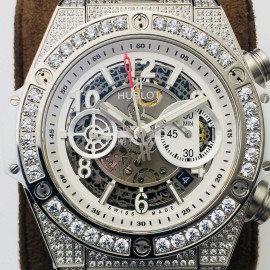 Hublot Hb Factory 45.5mm Dial Rubber Strap Mechanical Watch White