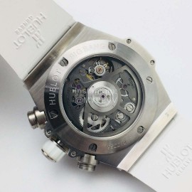 Hublot Hb Factory 45.5mm Dial Rubber Strap Mechanical Watch White
