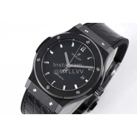 Hublot Ceramic Case Soft Strap Watch Black