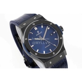Hublot Ceramic Case Soft Strap Blue Dial Watch