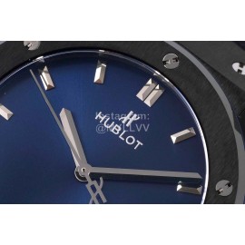 Hublot Ceramic Case Soft Strap Blue Dial Watch