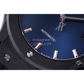 Hublot Ceramic Case Soft Strap Blue Dial Watch