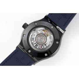 Hublot Ceramic Case Soft Strap Blue Dial Watch